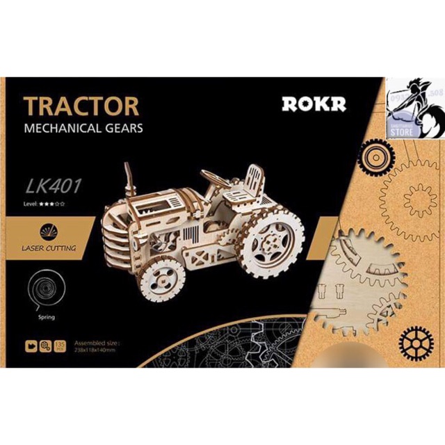 Mô hình Cơ động học - Xe kéo (Tractor Robotime)