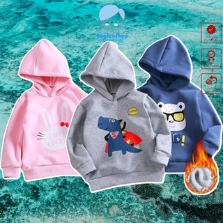 Áo hoodie bé trai, bé gái chất nỉ cao cấp có lót lông dày dặn mềm mịn in hình ngộ nghĩnh cho bé  AN2