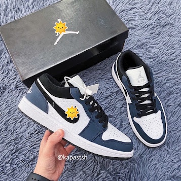 ! hàng chưa về  Giày JORDAN xanh thấp navy , giày sneaker JD 1 nam nữ phong cách hot 2021 full box