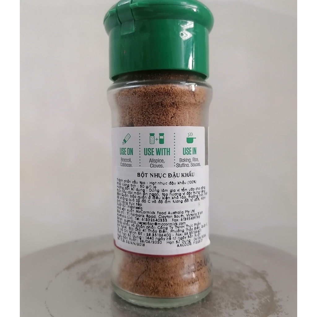 [Lọ nhỏ 30g - NUTMEG GROUND] BỘT NHỤC ĐẬU KHẤU (GIA VỊ THỰC PHẨM) [Indonesia] MCCORMICK