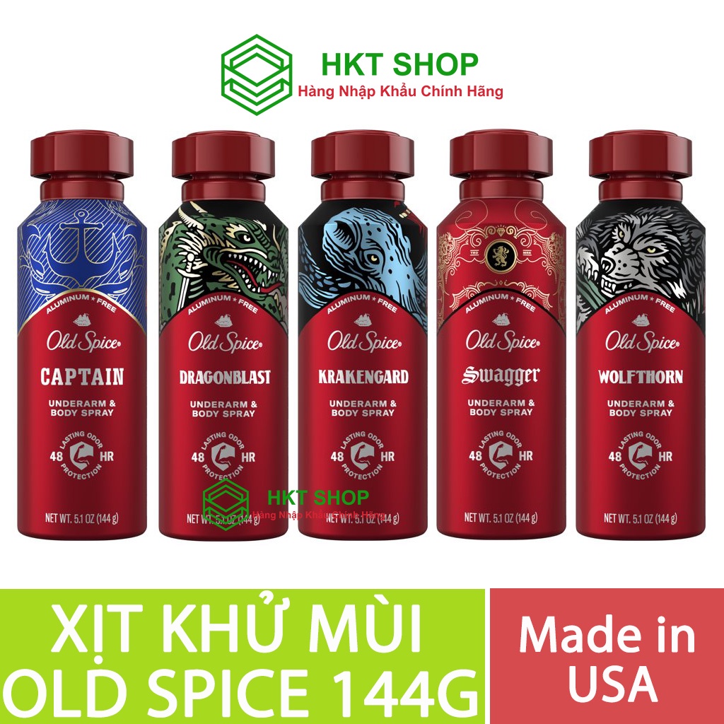 Xịt Old Spice khử mùi toàn thân - HKT Shop
