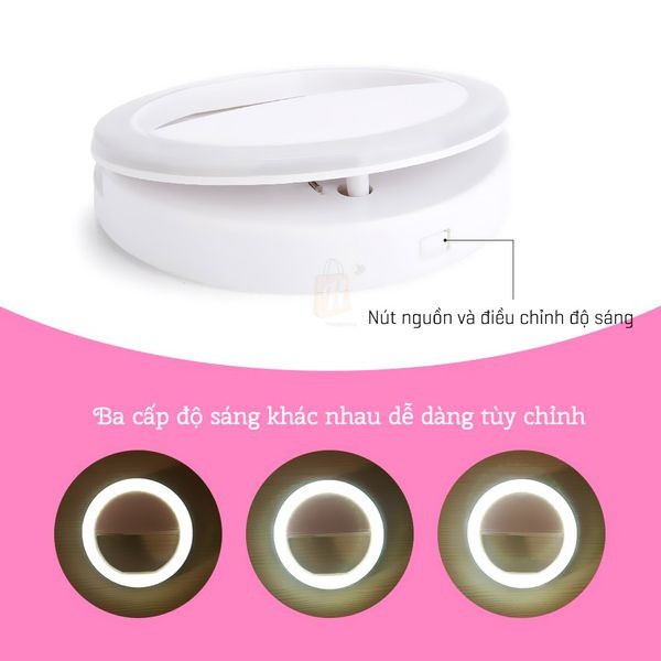 Đèn led tròn 3 chế độ hỗ trợ chụp ảnh cho điện thoại ( các dòng điện thoại)