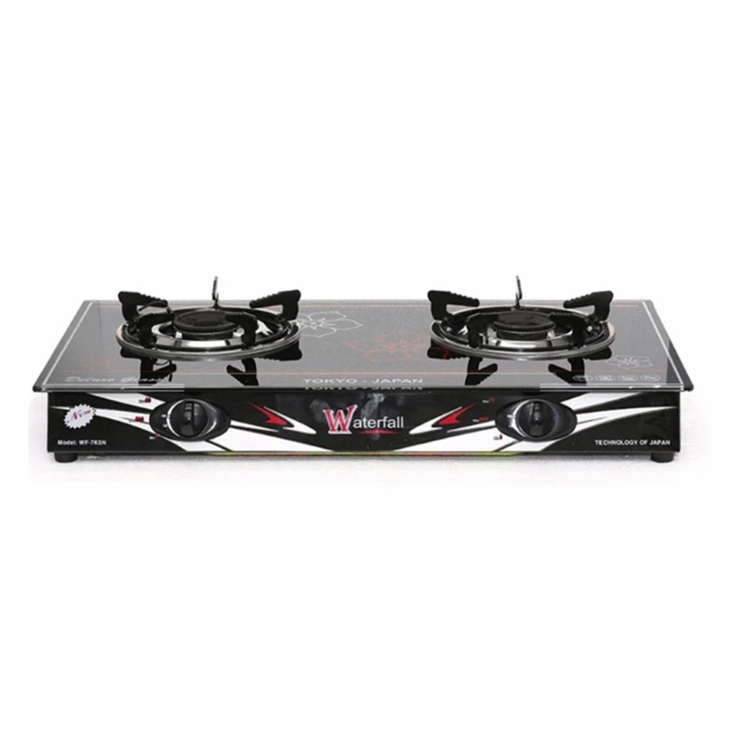 Bếp Ga Đôi Mặt Kiếng Waterfall Wf-7k5n (Đen)