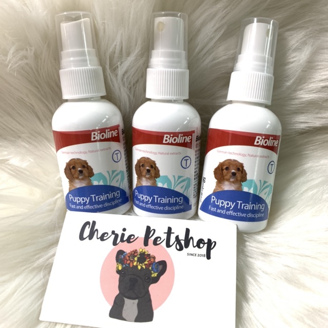 Chai xịt hướng dẫn chó mèo đi vệ sinh đúng chỗ Bioline Puppy Training - 50ml