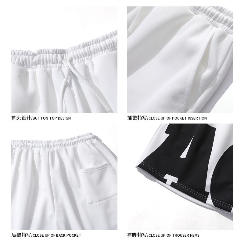 Quần Short Thể Thao In Chữ Phong Cách Hip Hop Đường Phố Năng Động