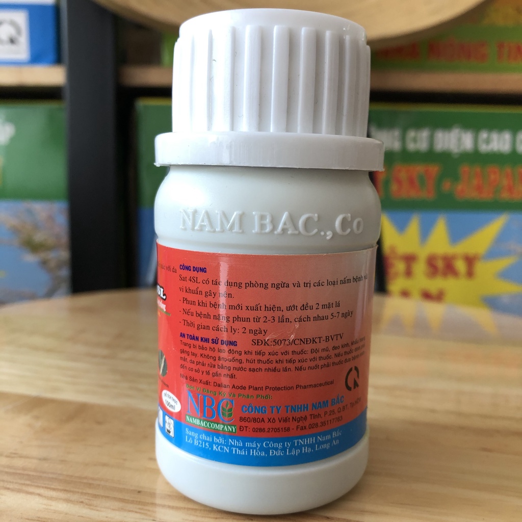 Đặc hiệu trừ bệnh thối nhũn héo xanh, thối trái, thối do vi khuẩn trên cây trồng SAT 4Sl 100ml