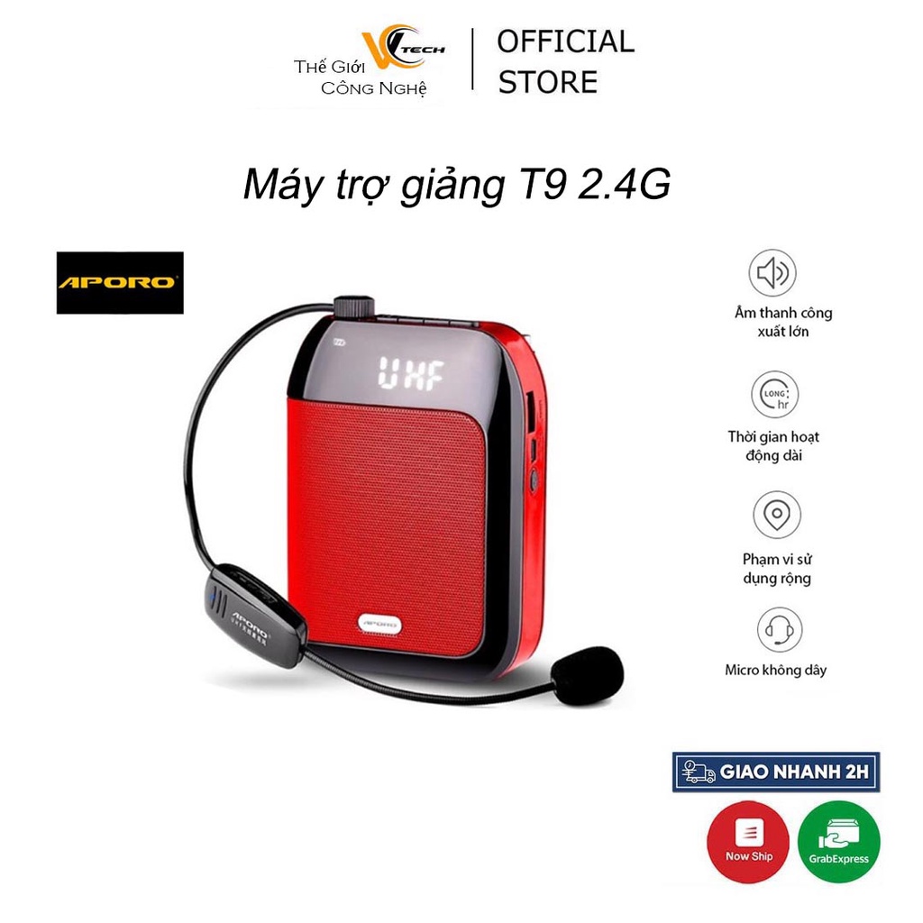 Giá siêu rẻ {SALE OFF 20%} Máy Trợ Giảng Không Dây APORO T9 2.4G, NEW 20210