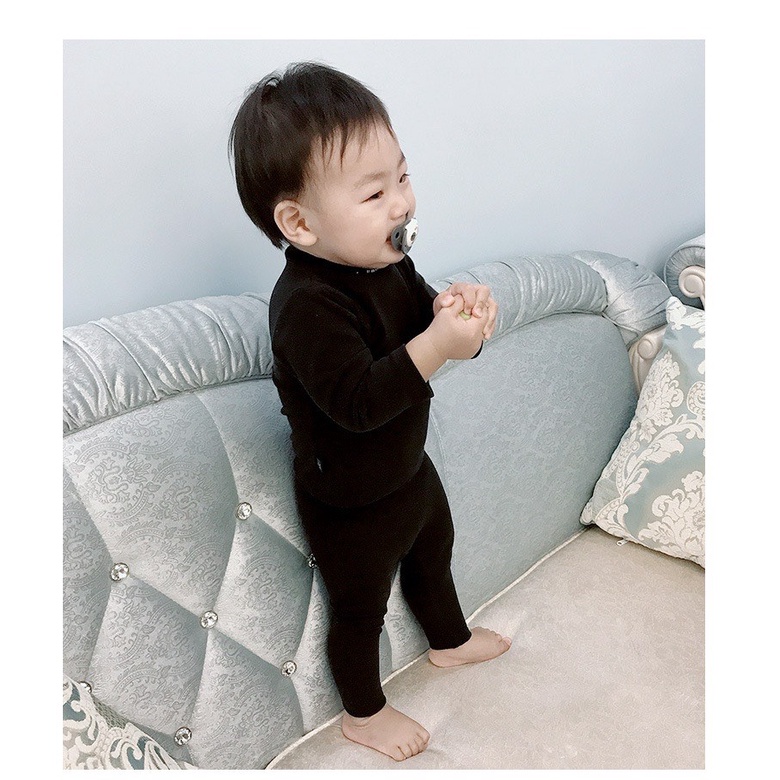 Bộ Thu Đông Cho Bé  Bộ Cổ 3 Phân BABY Cho Bé Trai Bé Gái  Thiết kế Cổ Cao Giữ Ấm Tốt Cho Bé Khi Ngủ