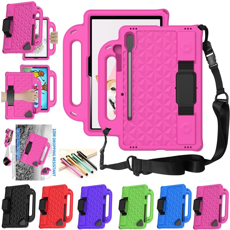 For Samsung Galaxy Tab S7 11.0 SM-T870 SM-T875 Kids Children Shockproof EVA Case Handle Portable Stand Silicone Cover With Strap