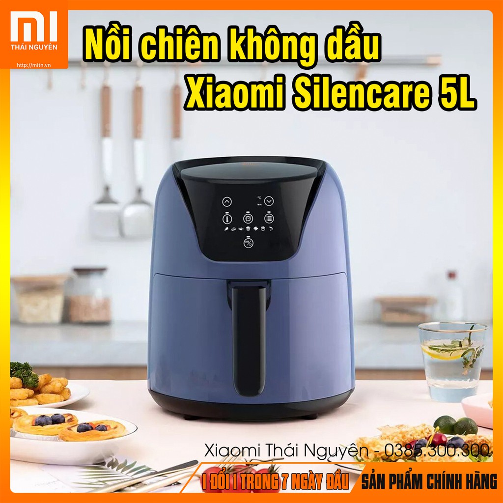 Nồi chiên không dầu thông minh Xiaomi Silencare 5L.  (Màu xanh)