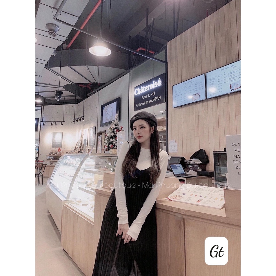 [Aimee Clothing] Set váy 2 dây lụa mềm kèm áo trong nữ tính