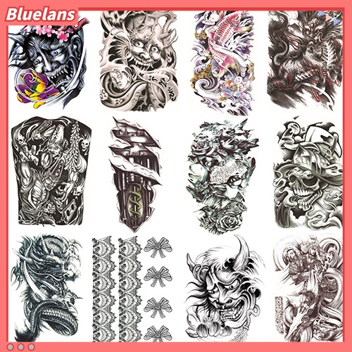 Miếng Dán Hình Xăm Tạm Thời Hình Đầu Lâu Quyến Rũ Chống Nước Có Thể Tháo