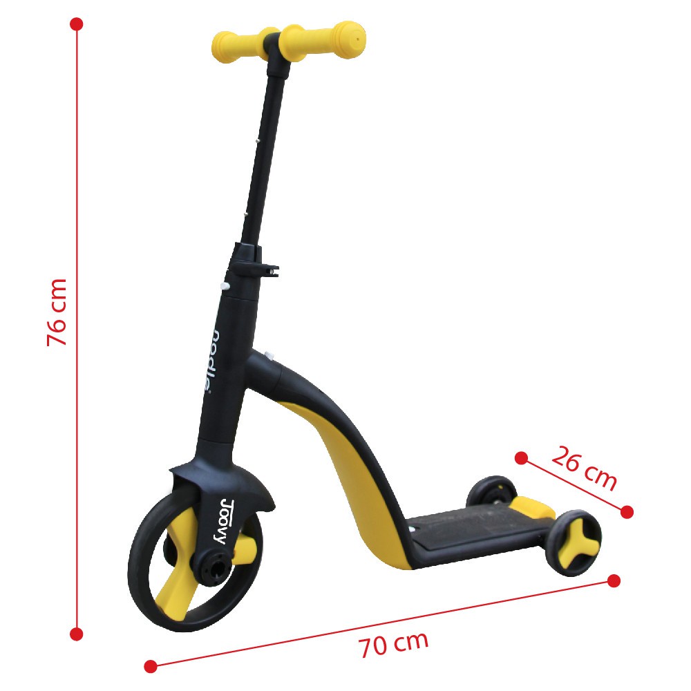 FREE SHIP !!! Xe Scooter, xe chòi chân kiêm xe cân bằng 3 trong 1 cho bé Nadle TF3 Joovy màu vàng