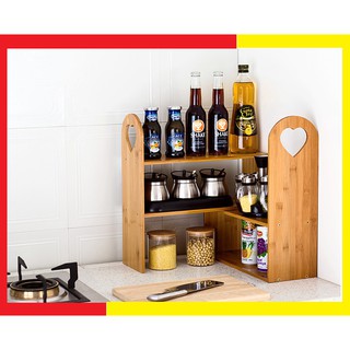 Kệ gỗ Tre để gia vị, Đồ dùng Nhà bếp đa năng - Gỗ Tre bền đẹp