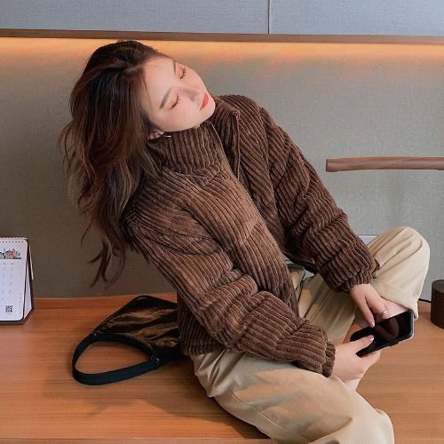 Áo khoác len nhung khóa kéo dày dặn cực xinh Hàn Quốc | BigBuy360 - bigbuy360.vn