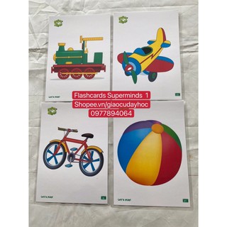 FLASHCARDS  SUPERMINDS 1 - SIZE A5 -2 MẶT -ép Plastics