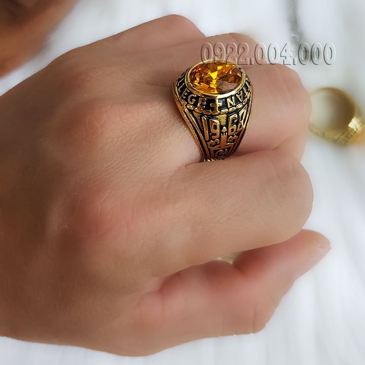 Nhẫn mỹ bảng trung thép titan không gỉ. nhẫn nam 1968.