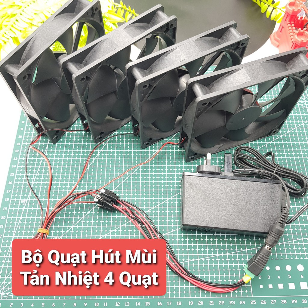 Bộ Quạt 4 Quạt Tản Nhiệt 9CM 12CM 2800-3000RPM❤️Dùng cho Máy Tính Wifi Thủy Sinh  Hút Mùi Tiện Dụng