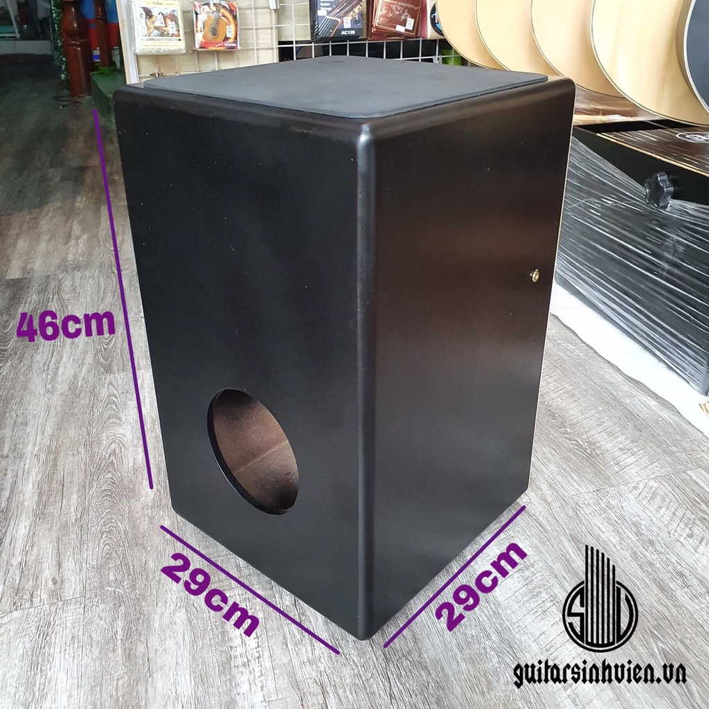 Trống cajon AB-D2 có tay vặn thương hiệu AB màu trắng sọc - Tặng bao d