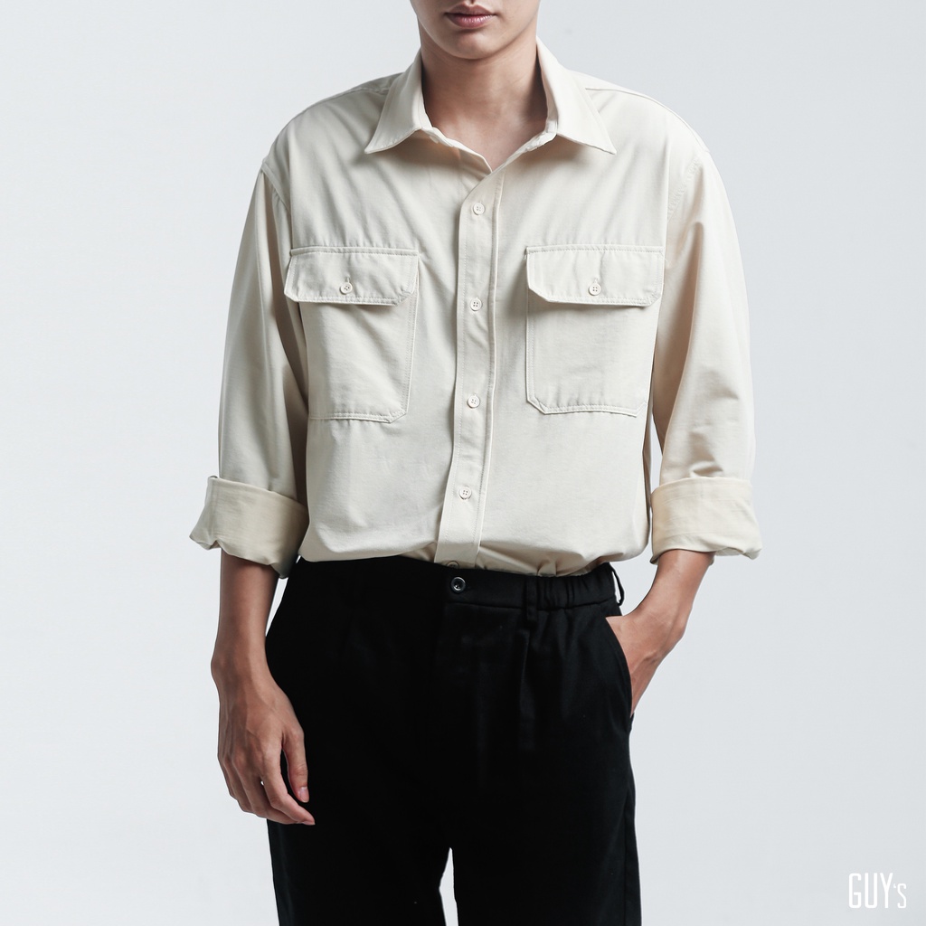 [HÀNG THIẾT KẾ] Áo sơ mi Button Shirt GUY's Closet, chất liệu kaki, thấm hút mồ hôi tốt