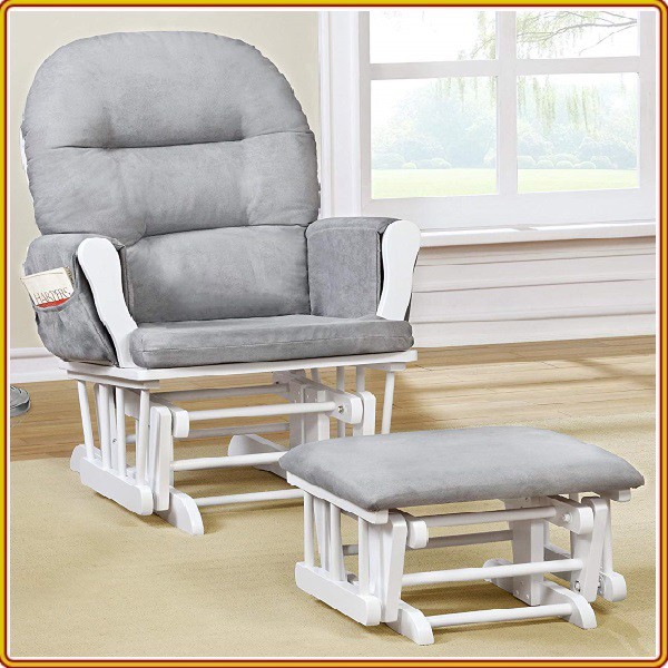 GHẾ THƯ GIẢN DÀNH CHO MẸ BẦU-GHẾ LẮC- Rocking Chair-Padded Cushions with Storage Pocket, Smooth Rocking Motion