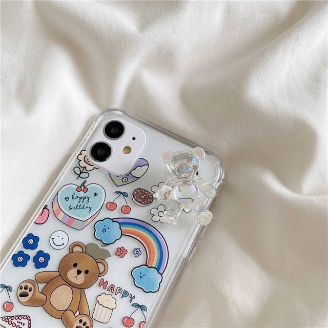 Ốp điện thoại mềm hình gấu hoạt họa phối dây xích cho iPhone 7 8 7 plus 8 plus 11 11 pro 11 pro max xr x/xs xs max 12 PRO MAX | BigBuy360 - bigbuy360.vn