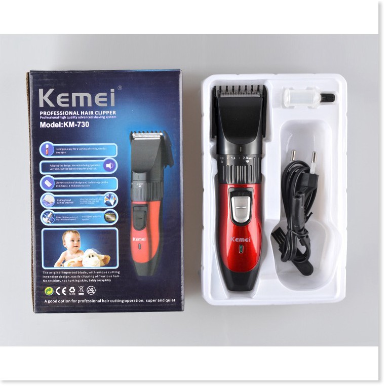 Tông đơ 💓FREESHIP💓 Tông đơ cắt tóc trẻ em Kemei 730 gọn nhẹ, dễ sử dụng An toàn Cắt tóc cho trẻ em và người lớn 2706