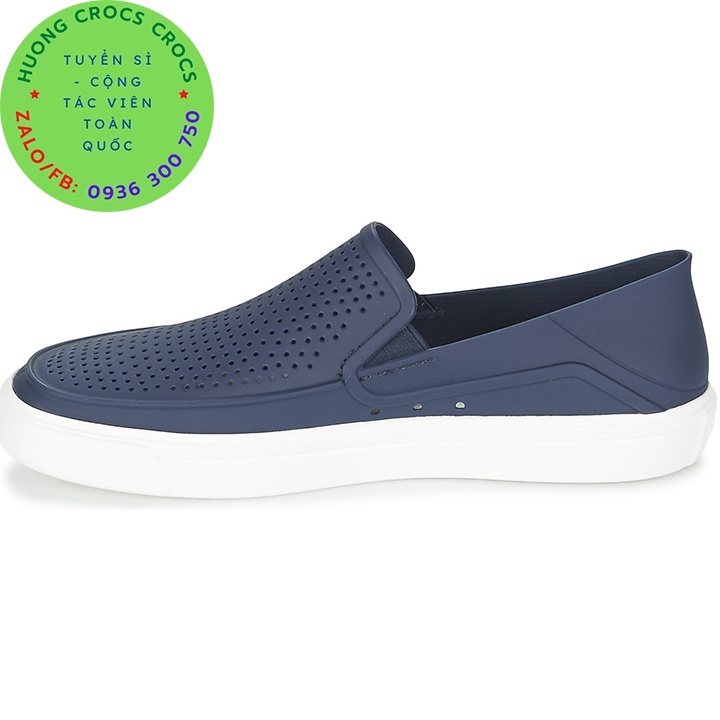 GIÀY NHỰA CROCS CITILANE ROKA SLIP ON CHO NAM MÀU XANH NAVY XUẤT XỊN FULL BOX