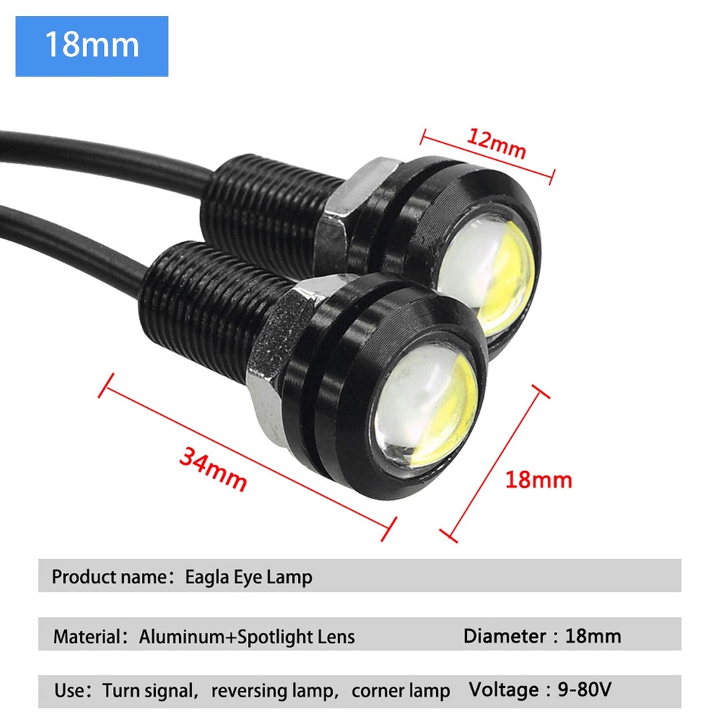 Đèn led Xi Nhan 12v 18mm Công Suất Cao Chống Sương Mù Chuyên Dụng Cho Xe Hơi