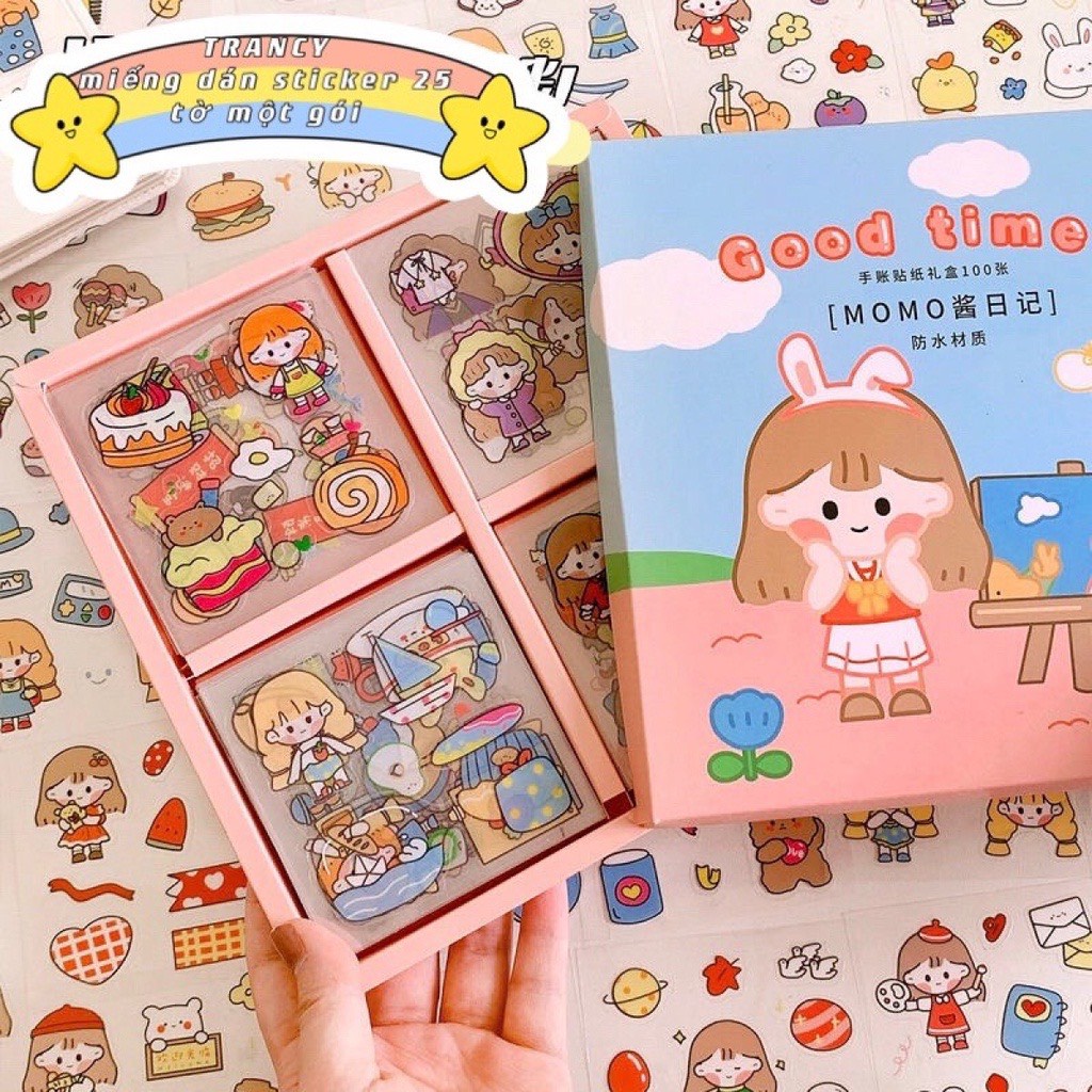 Sticker FITEZY miếng dán bình nước nhựa dễ thương không thấm nước