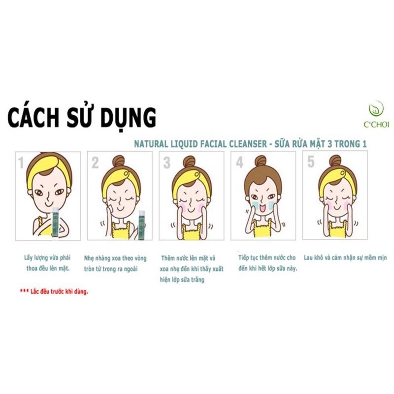 Sữa rửa mặt 3 trong 1 C'CHOI