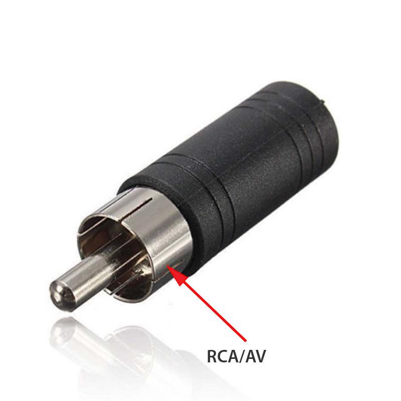 Đầu jack chuyển AV/RCA dương ra Đầu 6.5mm âm hoặc chuyển ngược lại 6.5mm ra AV/RCA (màu đen)