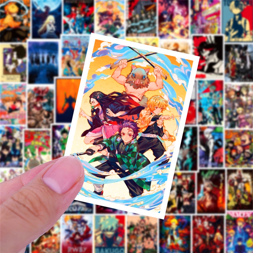 ❉ Comics Magazine Series 05 Shōnen Manga Mini Postcard Stickers ❉ 50Pcs/Set DIY Fashion Mixed Waterproof Doodle Decals Stickers