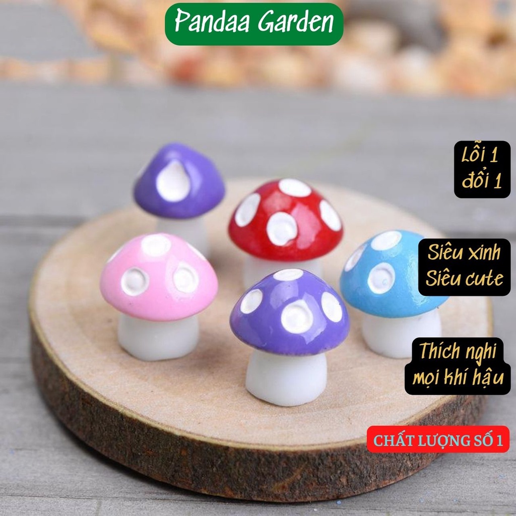 Phụ kiện trang trí nấm nhựa mini, siêu cute, siêu dễ thương