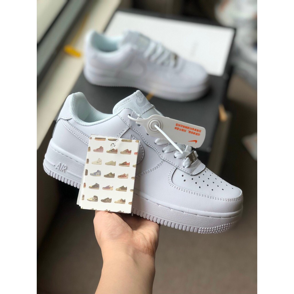 Giày thể thao AF1 [Chuẩn 1:1] màu trắng,[Mã NAT2 voucher giảm 15k] Cao 3cm, NK AF1 Full trắng +Full bill-Hunger.Store HN | BigBuy360 - bigbuy360.vn