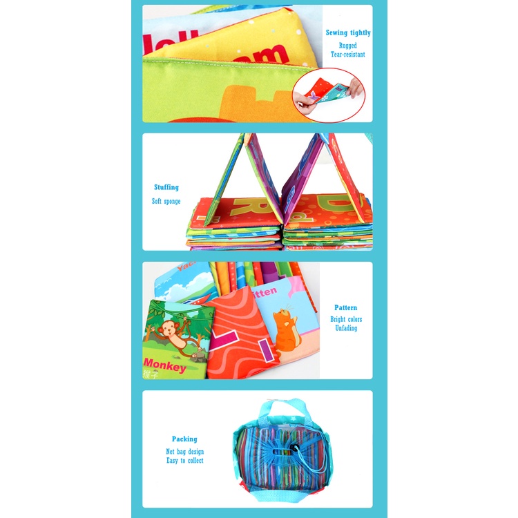 Sách Vải Học Chữ Cái Có Thể Giặt Sạch Dành Cho Trẻ Em