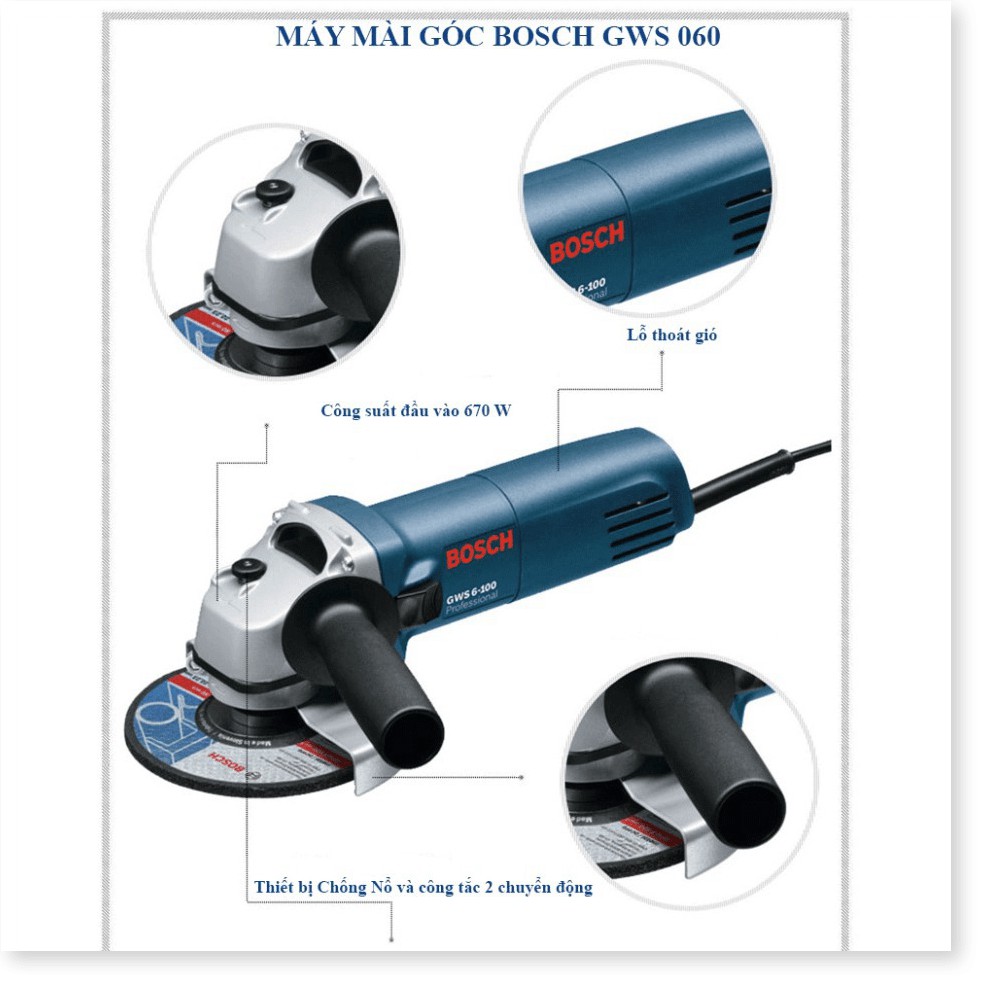 Máy mài góc Bosch GWS 060 Professional  - Máy Mài, Máy Cắt Cầm Tay