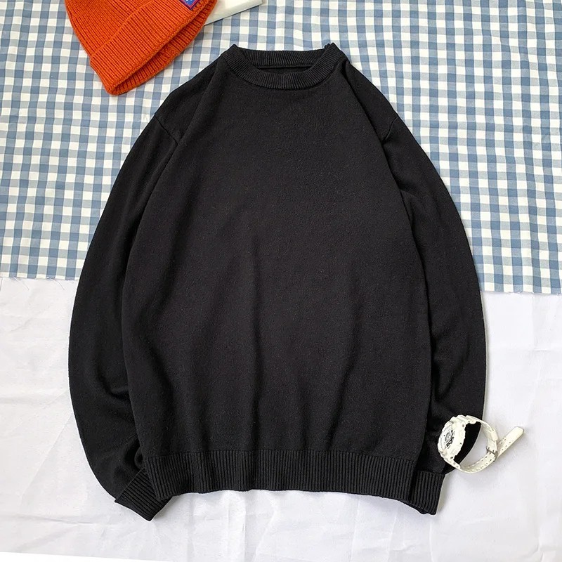 Áo len thiết kế tay dài cổ tròn cỡ M-3XL với 6 màu lựa chọn cho nam