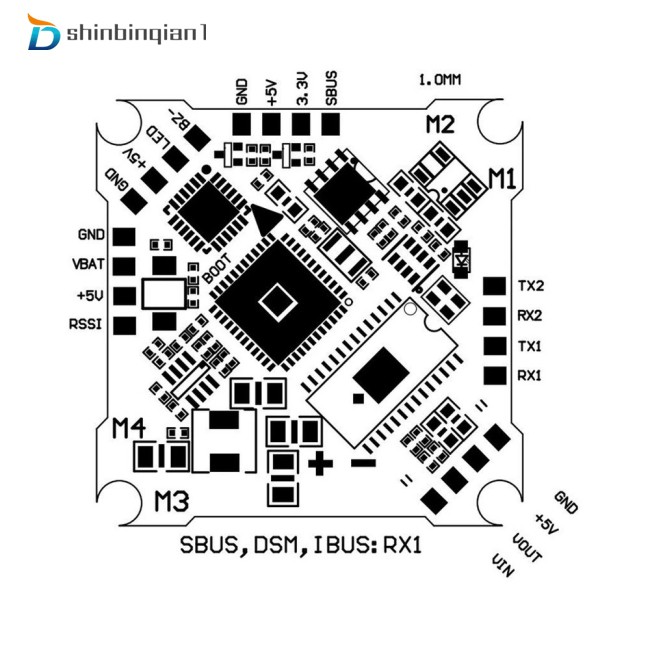 Mạch Điều Khiển Tốc Độ Bay Sh50A F4 Osd 2-3s Với 5v Bec 5a Blheli_S 4in1 Cho Drone