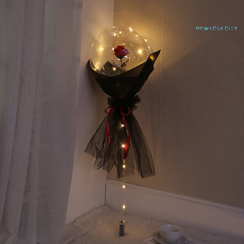 1 Set Bong Bóng Hình Hoa Hồng Phát Sáng Đẹp Mắt Dùng Trang Trí Tiệc