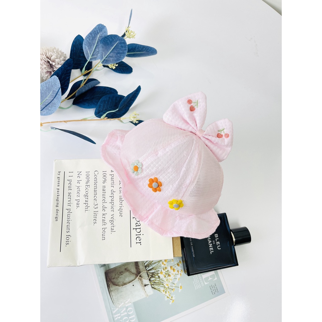 Nón mũ hoạ tiết hoa  cho bé - Chất liệu cotton - Thích hợp với tất cả các mùa trong năm (M19+1)