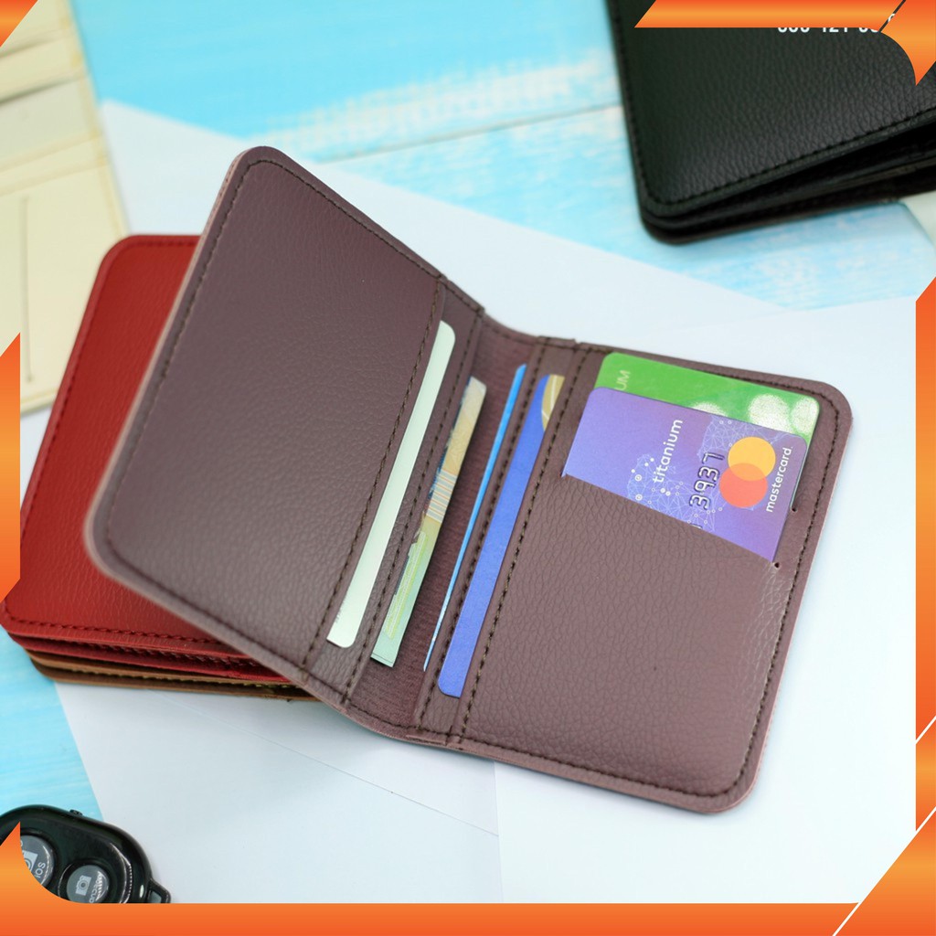 [SEN2] Ví da mini, da PU cao cấp, Đựng thẻ ngân hàng, card visit, tiền.. nhỏ gọn thời trang, Unisex