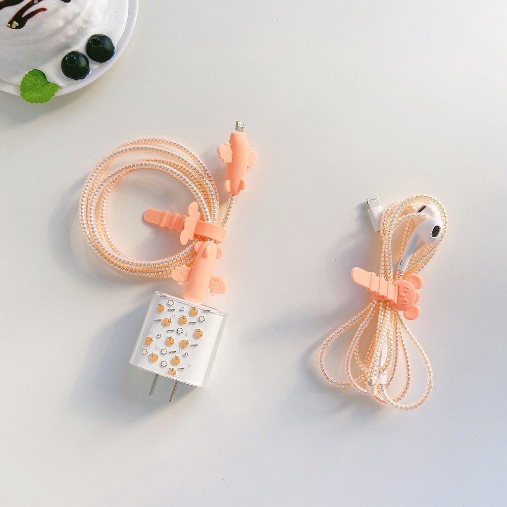 Bộ 5 Phụ Kiện Bảo Vệ Dây Cáp Sạc Tai Nghe Apple 12 18W/20W