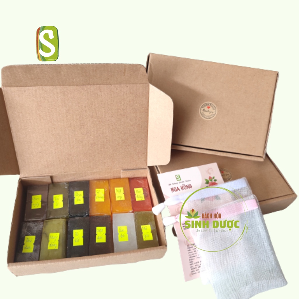 COMBO Trải Nghiệm Đủ 11 Mùi Xà Bông HTX Sinh Dược " Khám Phá Đủ Hương" Tặng kèm túi lưới