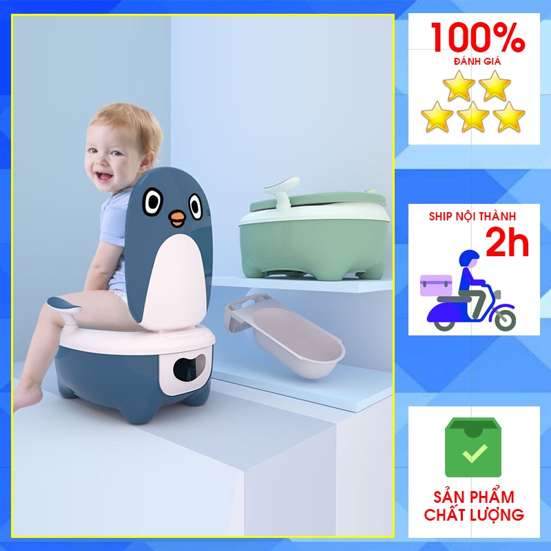 Bô cho bé đi vệ sinh hình chim cánh cụt Bô ị cho bé chất lượng cao cho bé tập đi vệ sinh MommyBaby