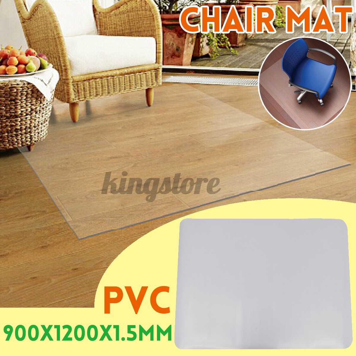 1200X900 Carpet Timber Tile Floor Chair Mat Office Work Chairmat Protector