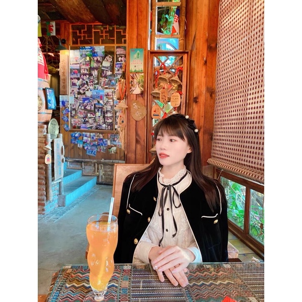 Áo khoác nhung form cứng cúc mạ sang trọng 🔥🔥🔥