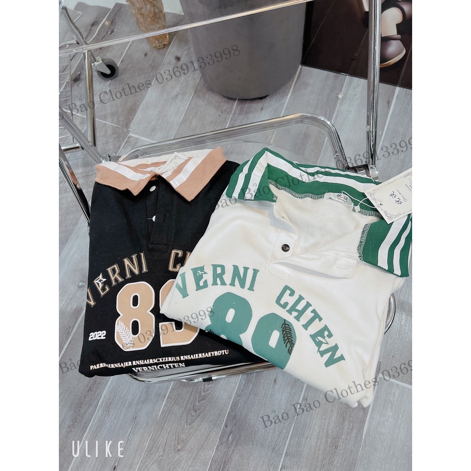 Áo Polo Sweater Nam Nữ Số 89 Cổ Bẻ Hàn Quốc Unisex Viền Cổ Trẻ Trung Form Rộng