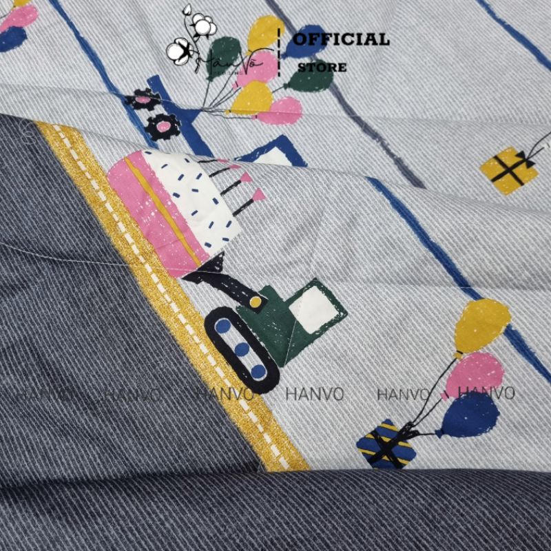 Vỏ gối nằm Cotton HÂN VÕ 50x70 45x65 40x60 họa tiết trẻ em cao cấp, áo gối thoáng mát, bền bỉ