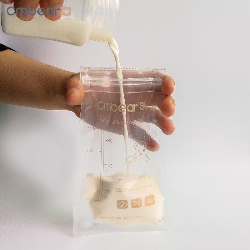 [Mã 267FMCGSALE giảm 8% đơn 500K] Túi Trữ Sữa CMBEAR 220ml Hộp 30 túi - Hàng Xuất Châu Âu - Nhộng chũn ti giả bé sơ sinh